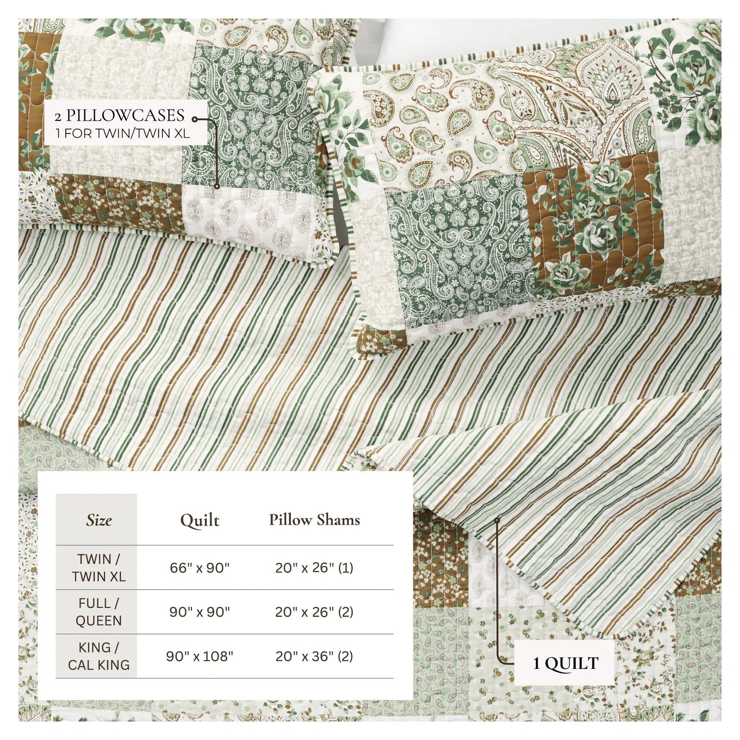 Floral Patchwork Quilt Set - Damia Collection from PriceLows™