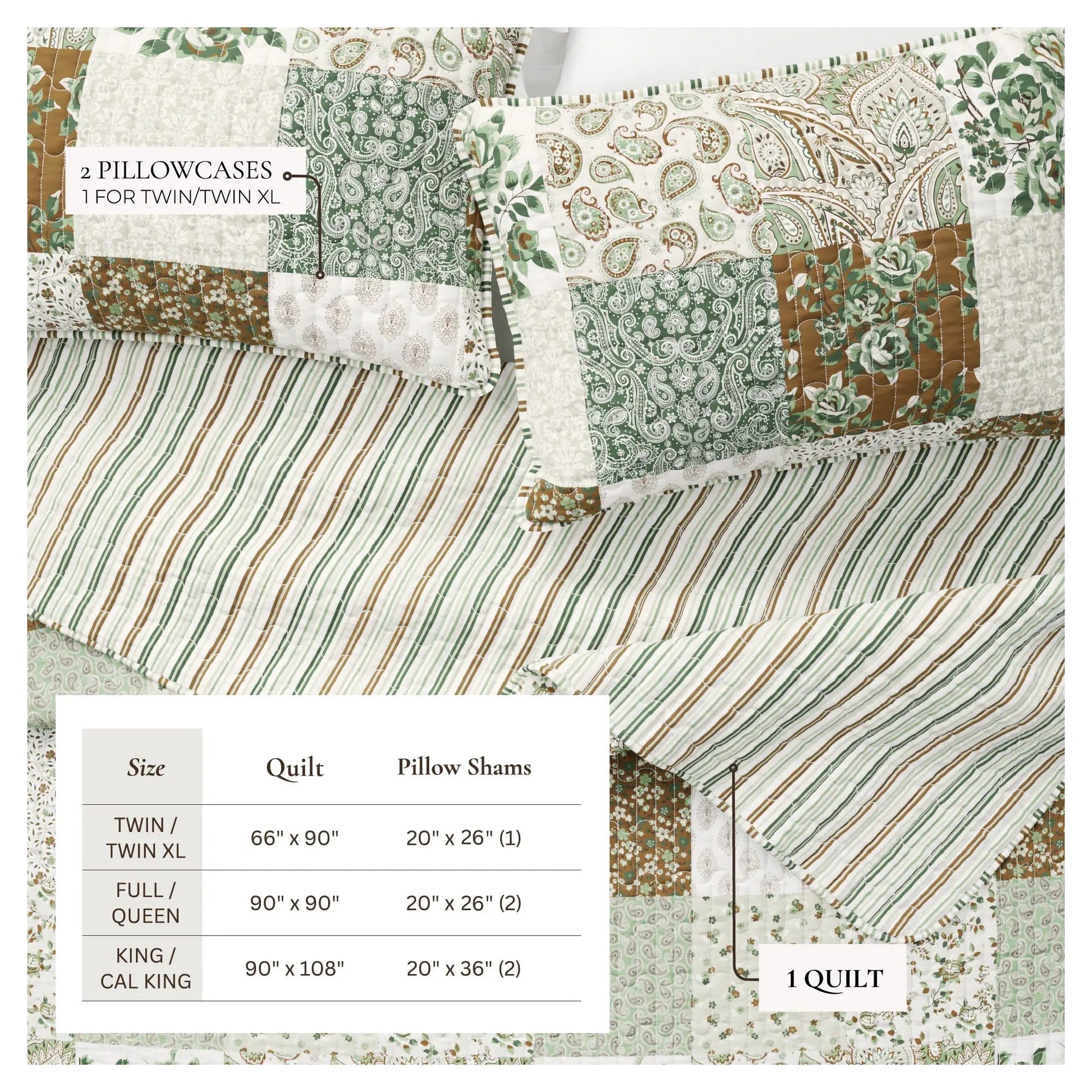 Floral Patchwork Quilt Set - Damia Collection from PriceLows™