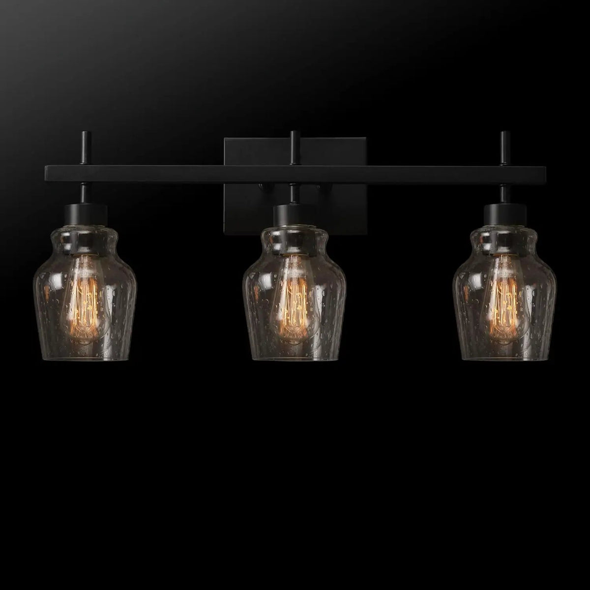 Bathroom Hardware Set | Matte Black | 3 Light Vanity | 5 Piece Kit