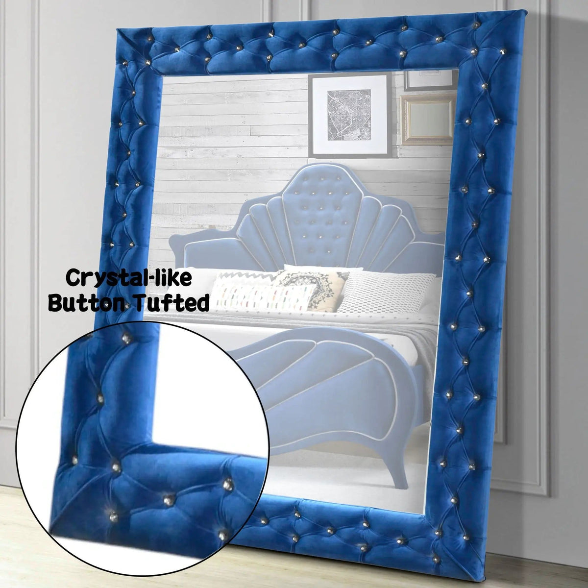 Dante Floor Mirror | 7 x 56 x 74 in | Crystal | Home
