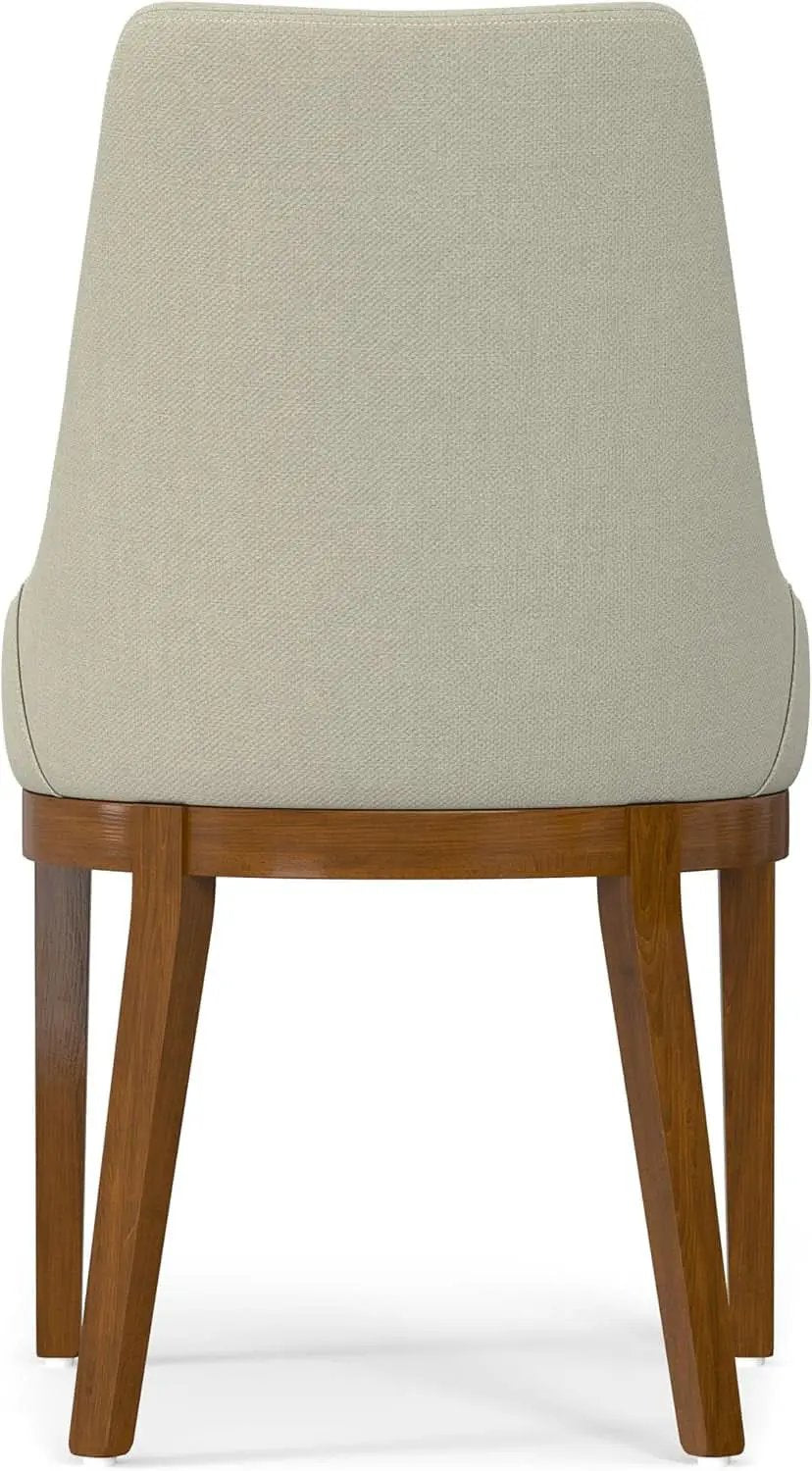 Stephanie Contemporary Dining Chair Set Of 2 In Natural Linen Look Fabric from PriceLows™