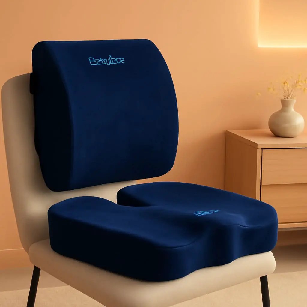 Blue Memory Foam Seat Cushion For Office Chair Lumbar from PriceLows™