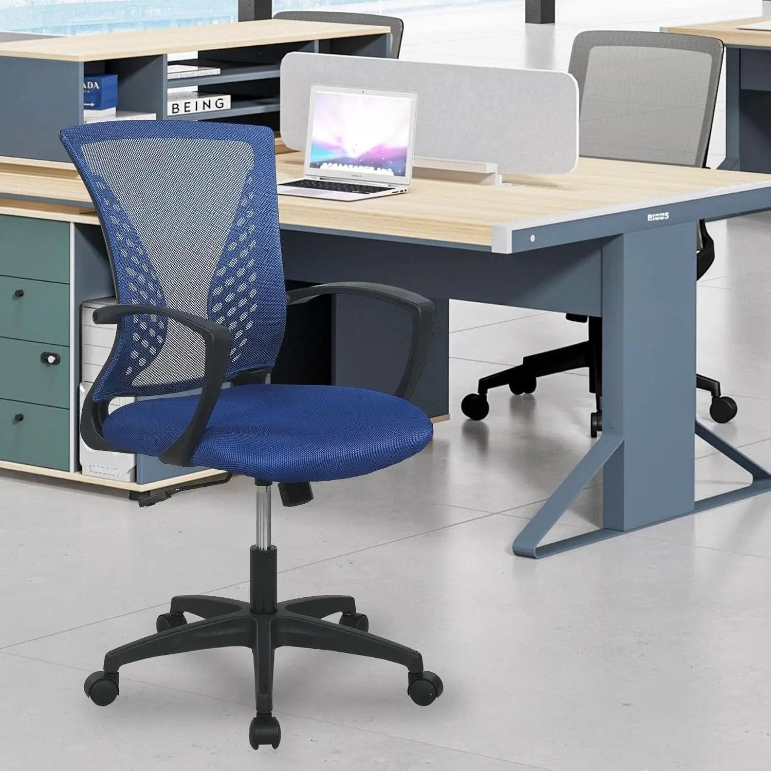 Blue Ergonomic Mesh Back Gaming Chair With Lumbar Support from PriceLows™