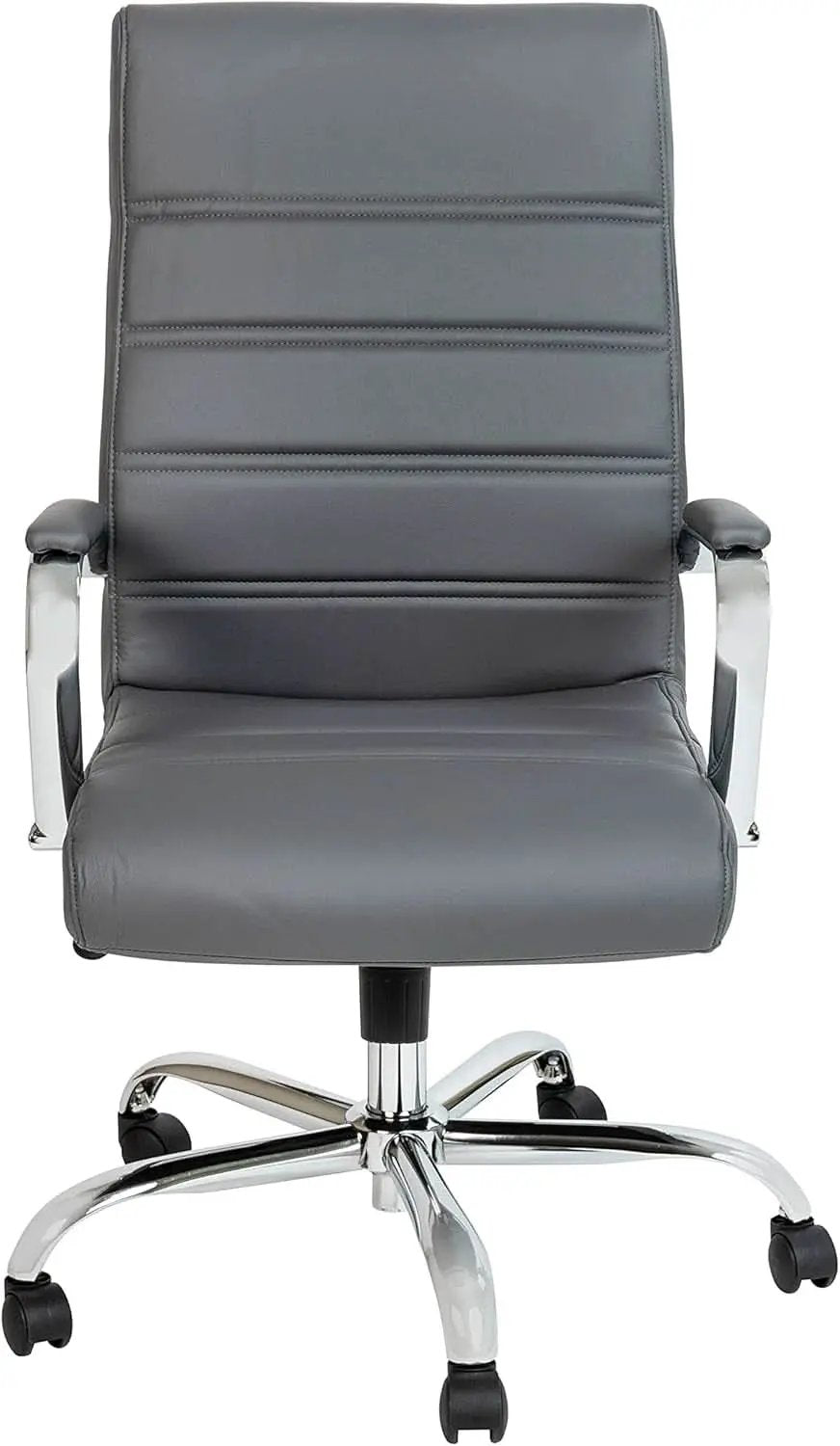 Whitney High Back Leather Office Chair With Adjustable Height Gray Chrome from PriceLows™