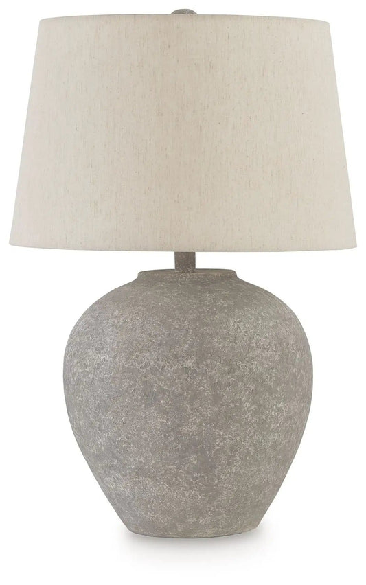 Dreward Paper Table Lamp | 17.25 x 17.25 x 25.75 in | Fabric & Metal | Distressed Gray