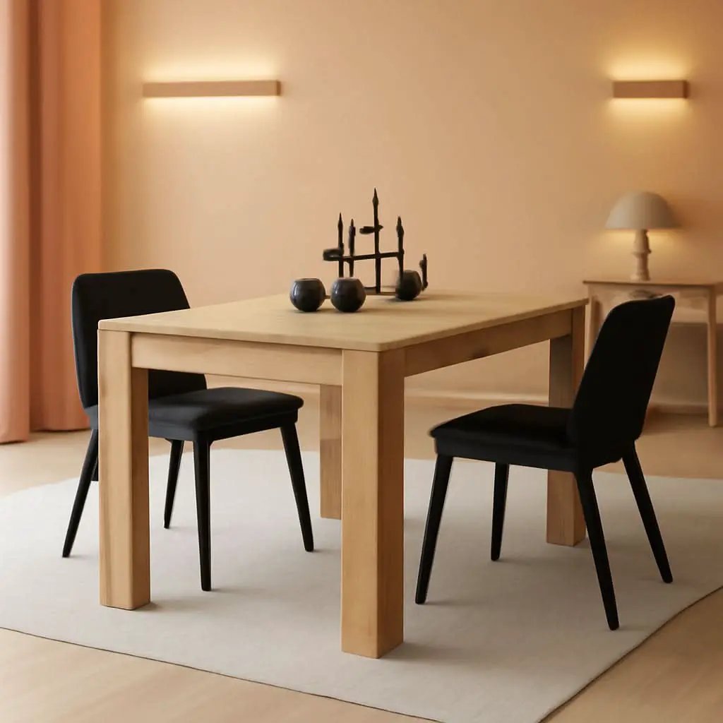 Oak Laminate Finish Extendable Dining Table With Two Leaves from PriceLows™