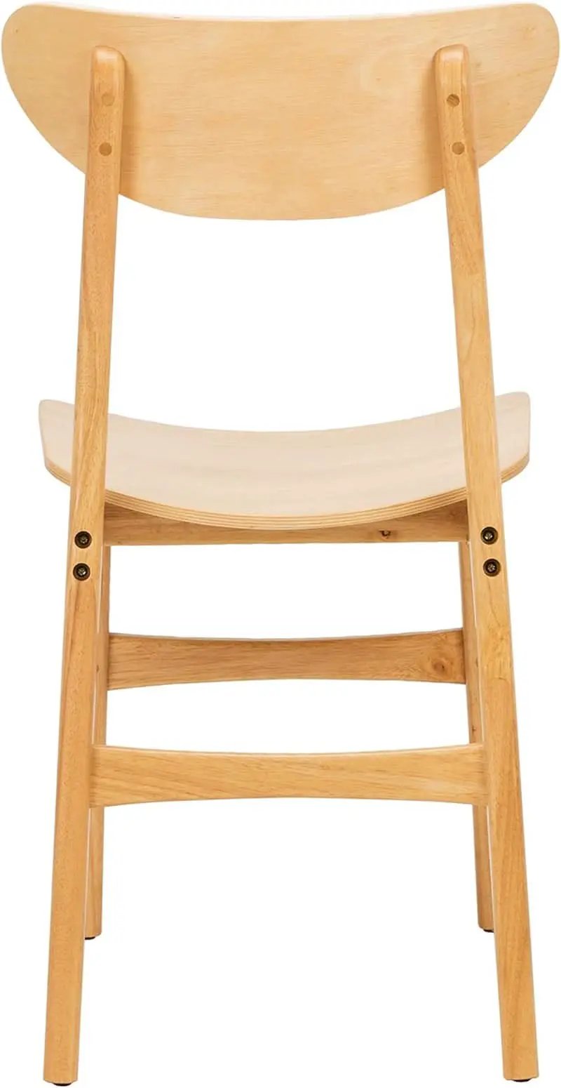 Dining Chairs Set Natural Wood Mid Century Retro 2 Chairs from PriceLows™