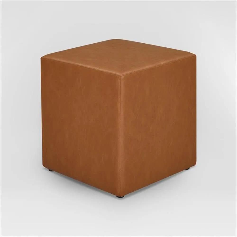 Eighteen Inch Caramel Brown Square Ottoman Footstool from PriceLows™