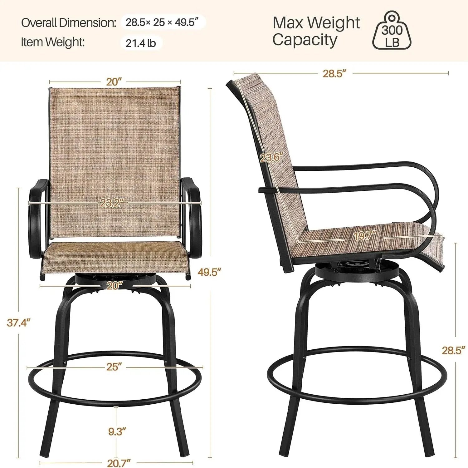 Outdoor Swivel Barstools Set of Four for Comfort from PriceLows™