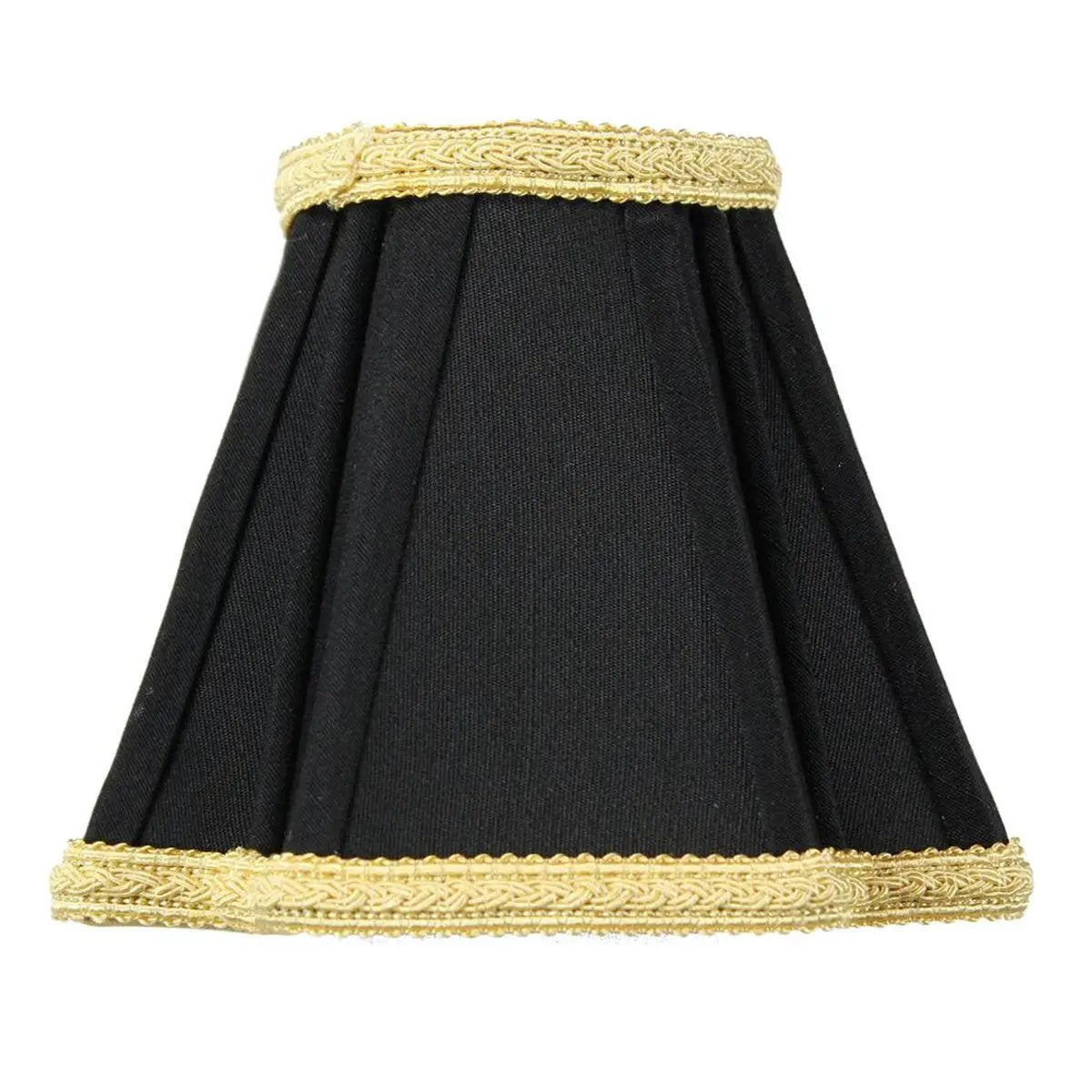 Clip On Lamp Shades | 5 Inch Square | Black With Gold Liner | Set Of 6