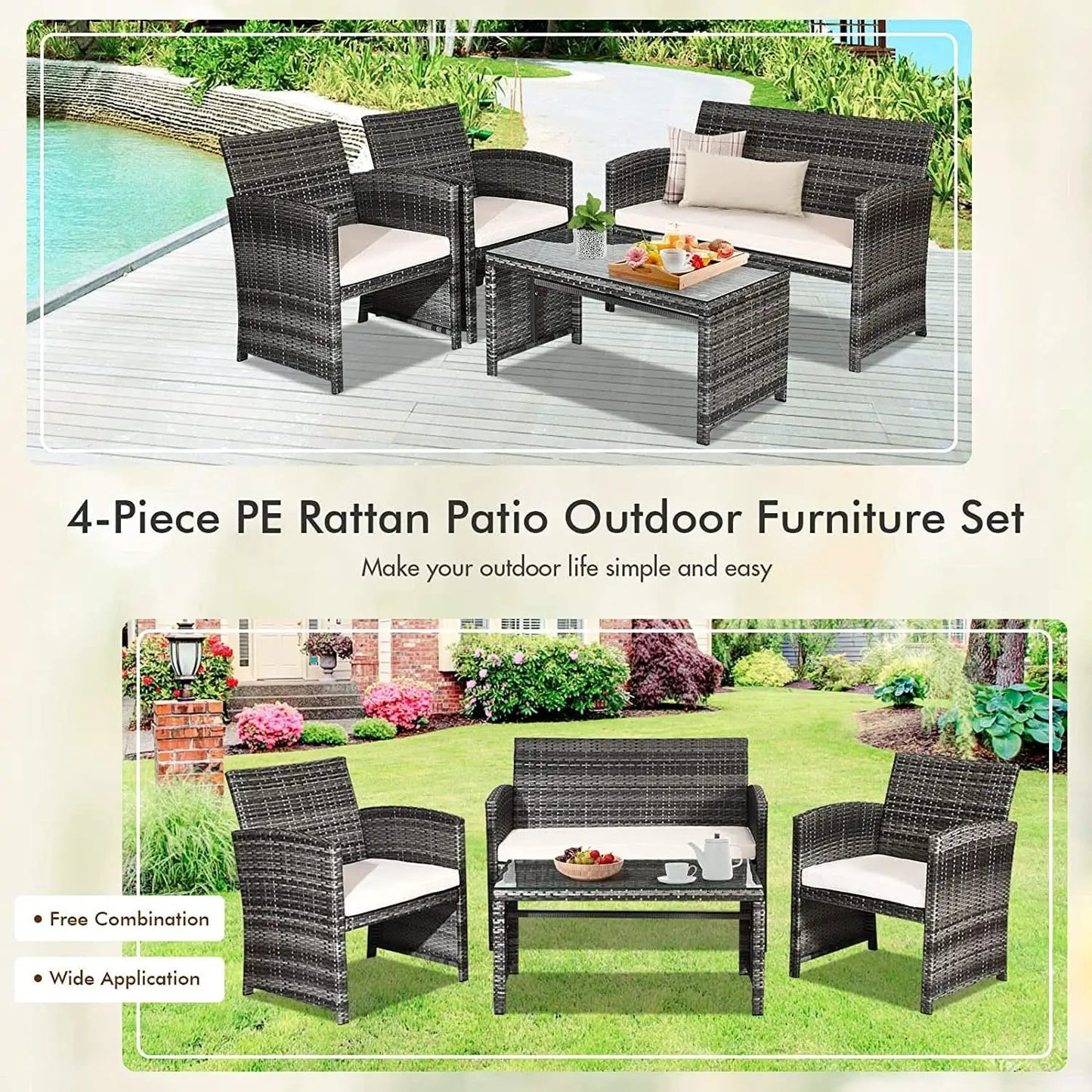 Weather Resistant Rattan Patio Furniture Set for Outdoors from PriceLows™