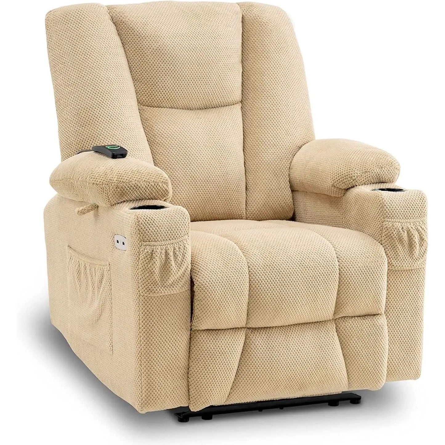 Fabric Electric Recliner Chair With Heat Remote Control from PriceLows™