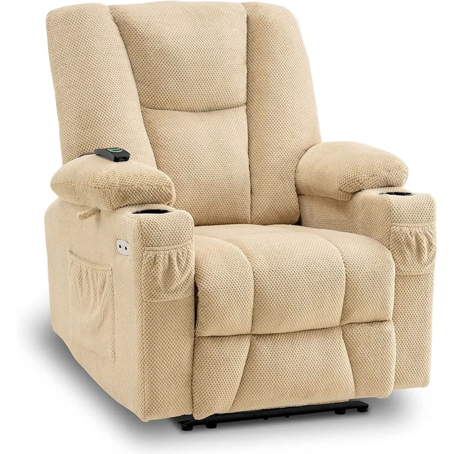 Fabric Electric Recliner Chair With Heat Remote Control from PriceLows™