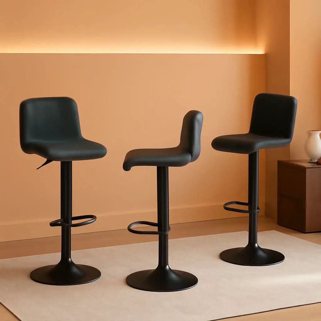 Teal Bar Stools Set Of 3 Adjustable Height 24 To 32 Inches from PriceLows™