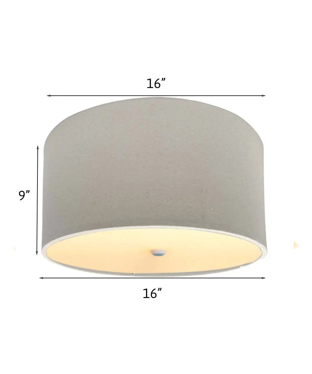 Flush Mount Conversion Kit | Oatmeal Linen Drum | 16 Inch Width