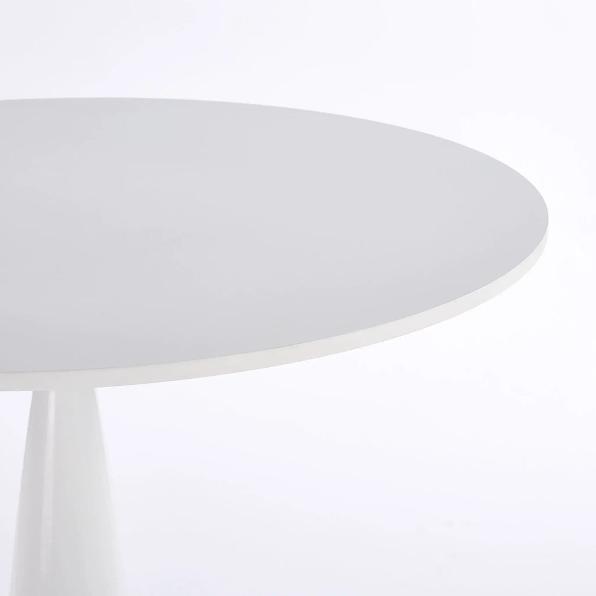 Pedestal Table, Round For Kitchen - | 31.5 x 31.5 x 28.93 in | Metal & Mdf | White