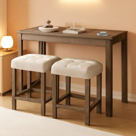 Sophisticated Walnut Finish Counter Height Bar Table from PriceLows™