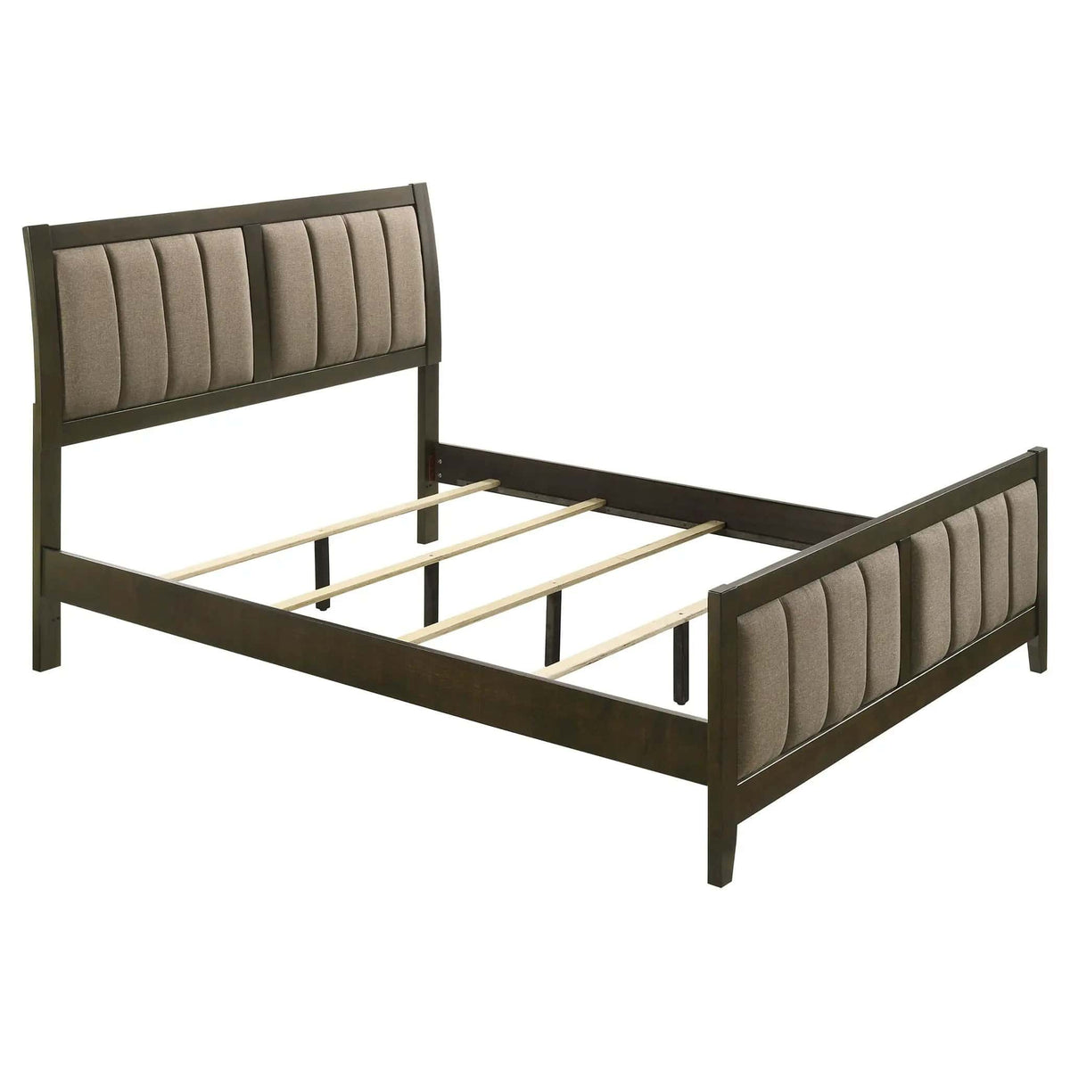 Wilkes 51-inch Upholstered Queen Bed Dark Cocoa | 63.25 x 86.5 x 50.5 in | Fabric | Bedroom