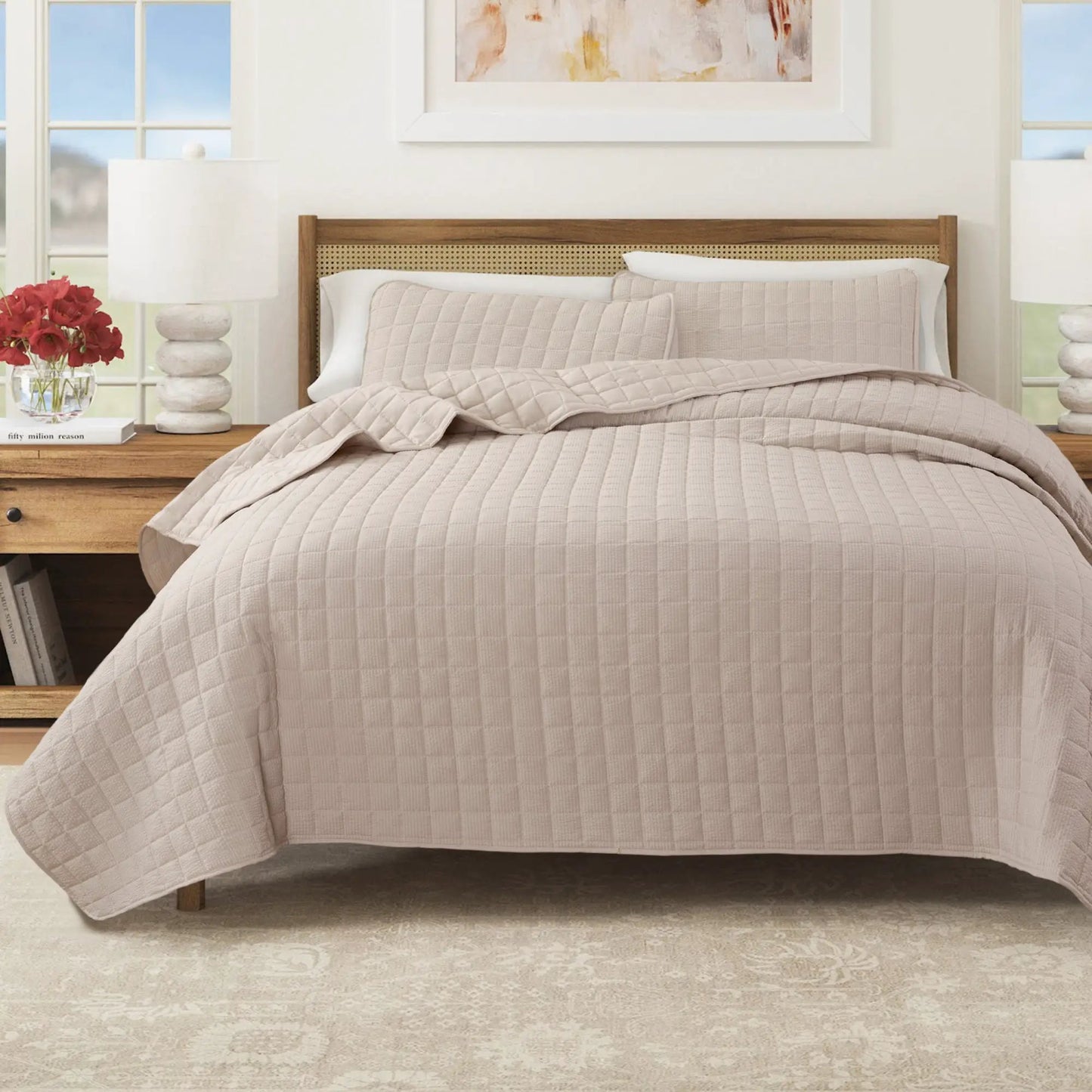 Box-Stitched Seersucker Quilt Set - Seersucker Collection from PriceLows™