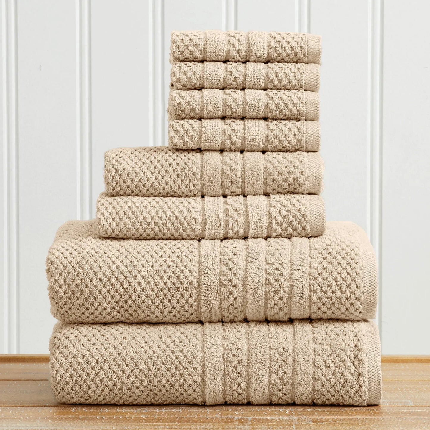 100% Cotton Checkered Jacquard Bath Towel Set - Giuliana Collection from PriceLows™