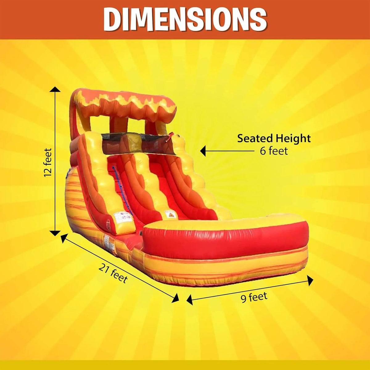 Large Fire Marble Inflatable Water Slide With Pool And Blower | Marble | Inflatable Bouncer | Home