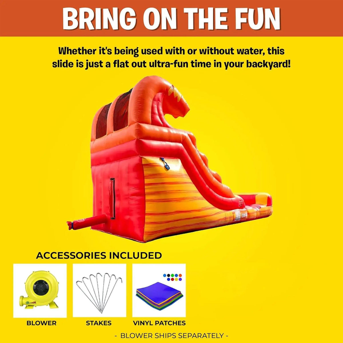 Large Fire Marble Inflatable Water Slide With Pool And Blower | Marble | Inflatable Bouncer | Home