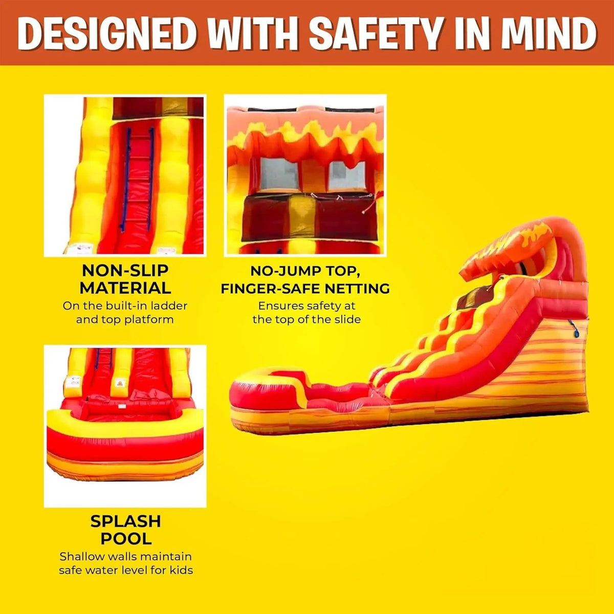 Large Fire Marble Inflatable Water Slide With Pool And Blower | Marble | Inflatable Bouncer | Home