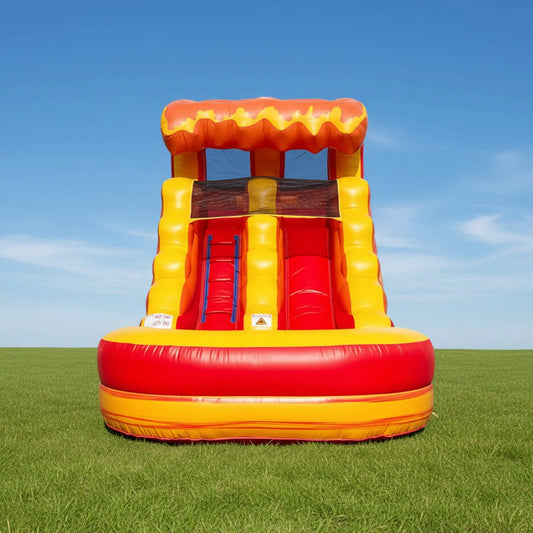 Large Fire Marble Inflatable Water Slide With Pool And Blower | Marble | Inflatable Bouncer | Home