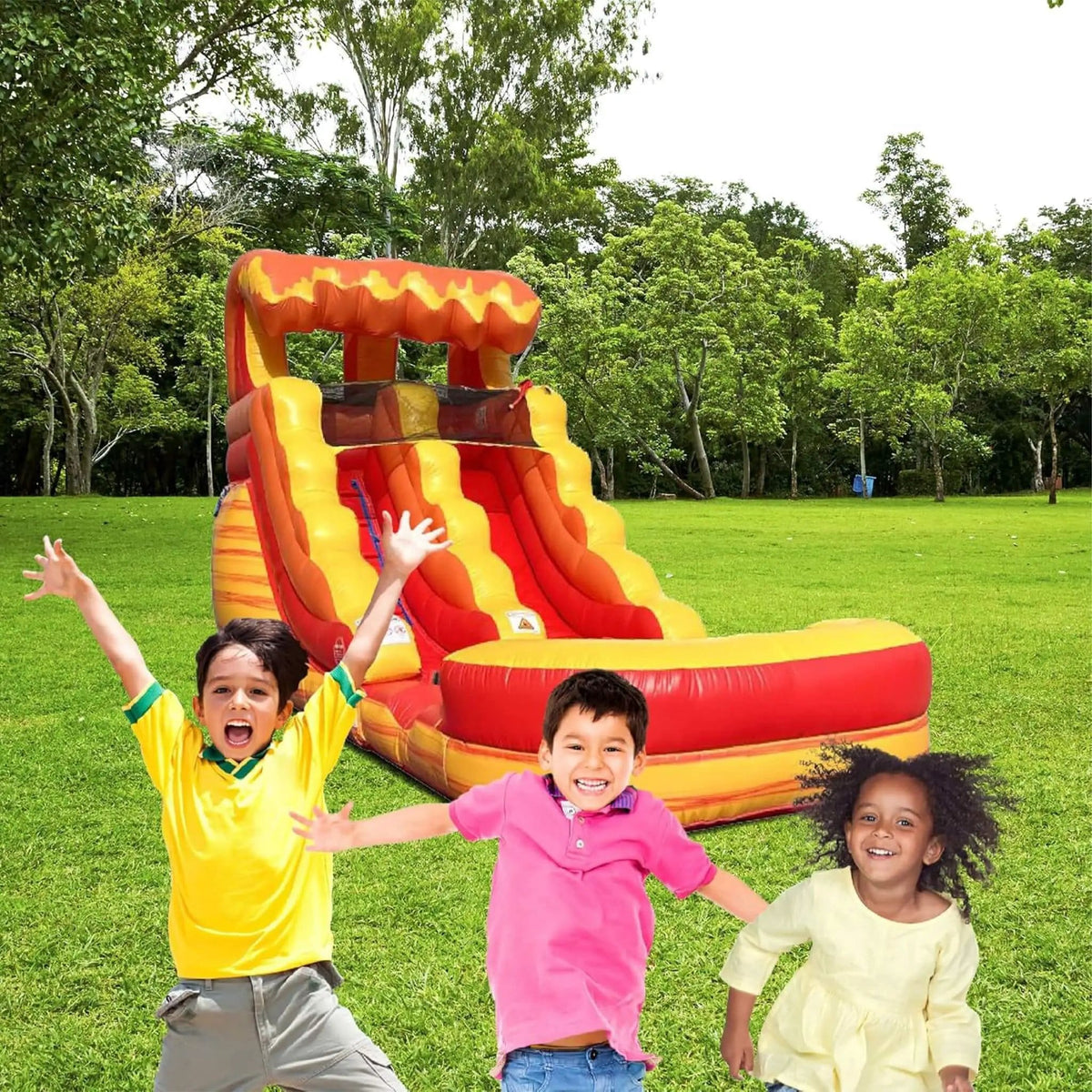 Large Fire Marble Inflatable Water Slide With Pool And Blower | Marble | Inflatable Bouncer | Home