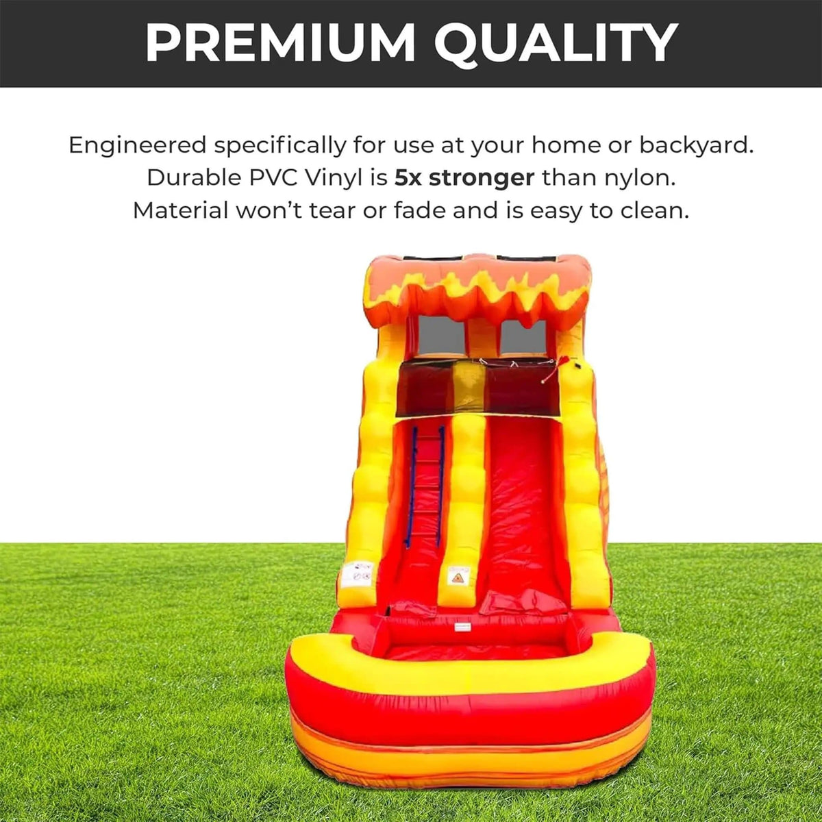 Large Fire Marble Inflatable Water Slide With Pool And Blower | Marble | Inflatable Bouncer | Home