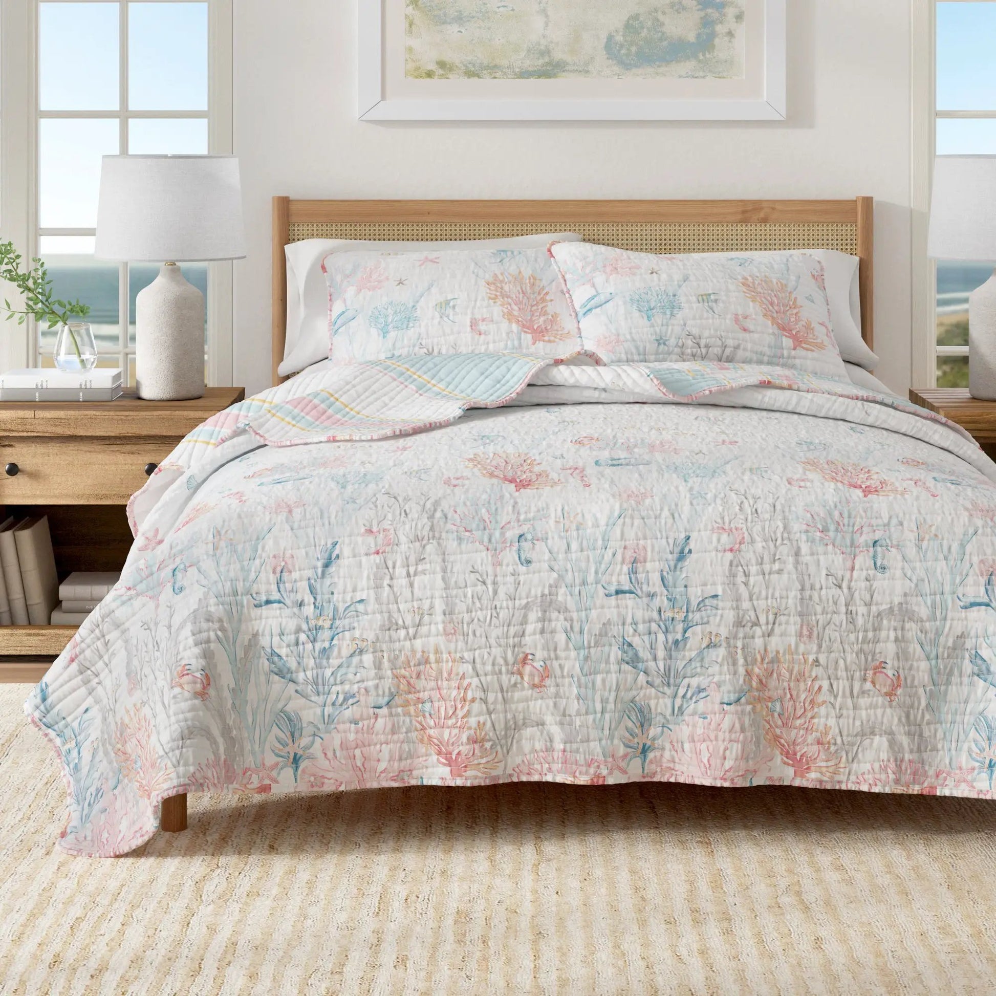 Coastal Coral Reef Quilt Set - Caymen Collection from PriceLows™