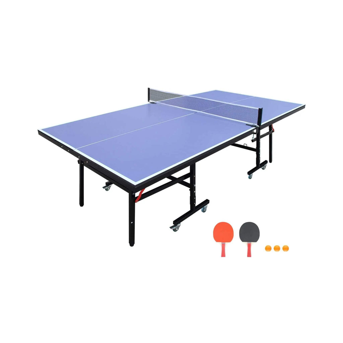 8FT Foldable Midsize Table Tennis Table Set With Paddles, Balls, And Net | 8 ft | Steel | Dining Room