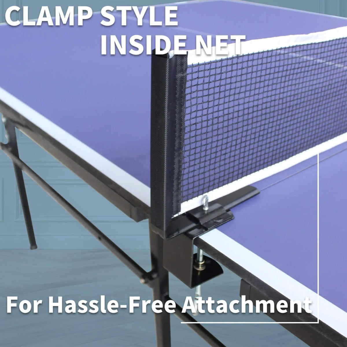 8FT Foldable Midsize Table Tennis Table Set With Paddles, Balls, And Net | 8 ft | Steel | Dining Room