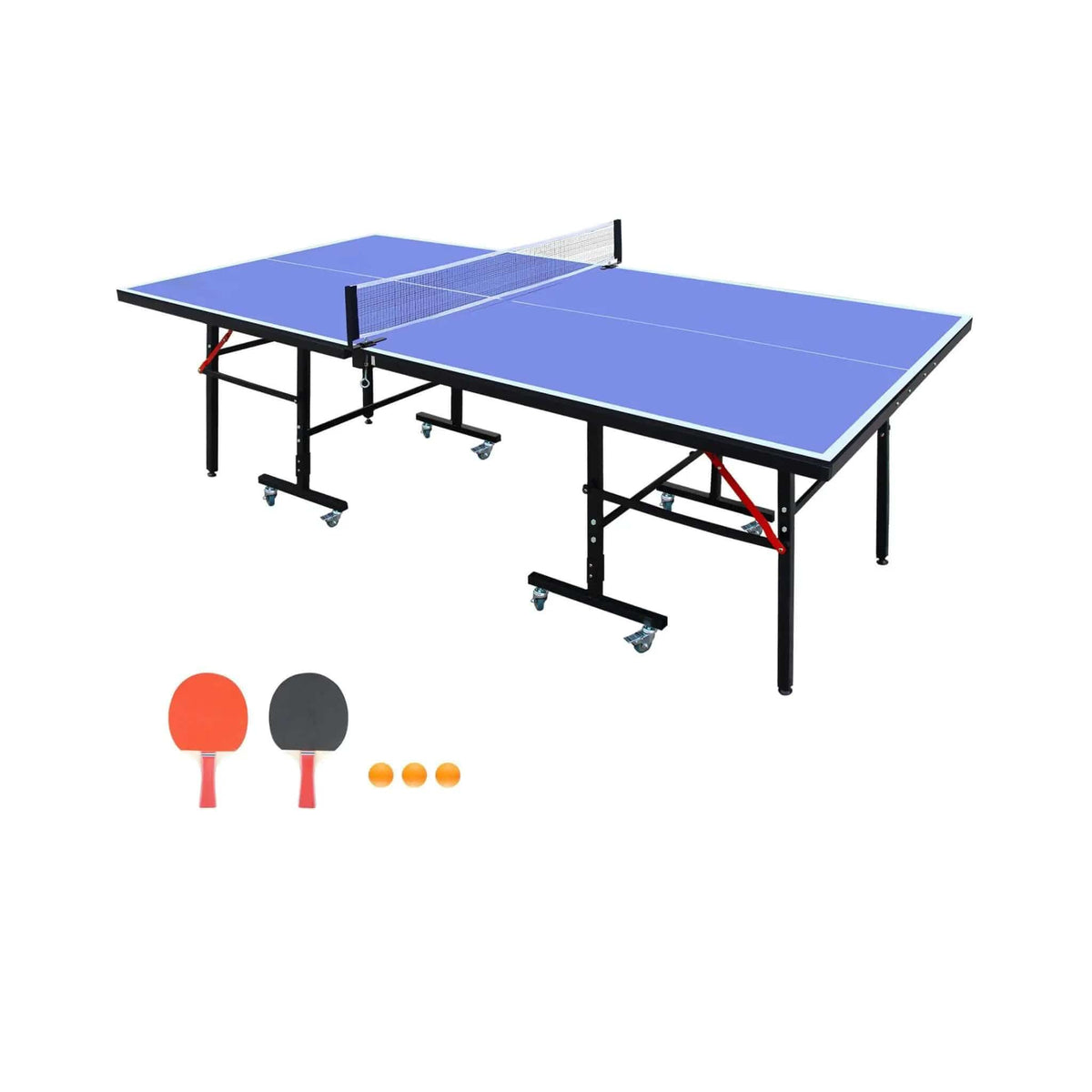 8FT Foldable Midsize Table Tennis Table Set With Paddles, Balls, And Net | 8 ft | Steel | Dining Room