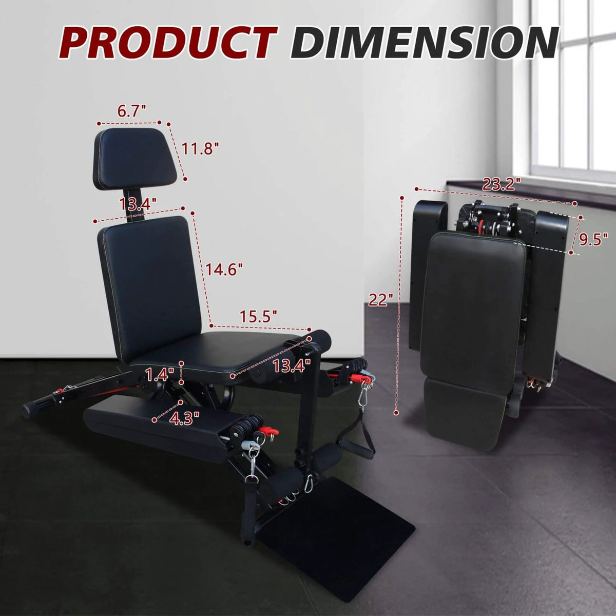 Foldable Multi Functional Weight Bench For Full Body Workouts With Resistance Bands | Steel | Exercise Machine | Home