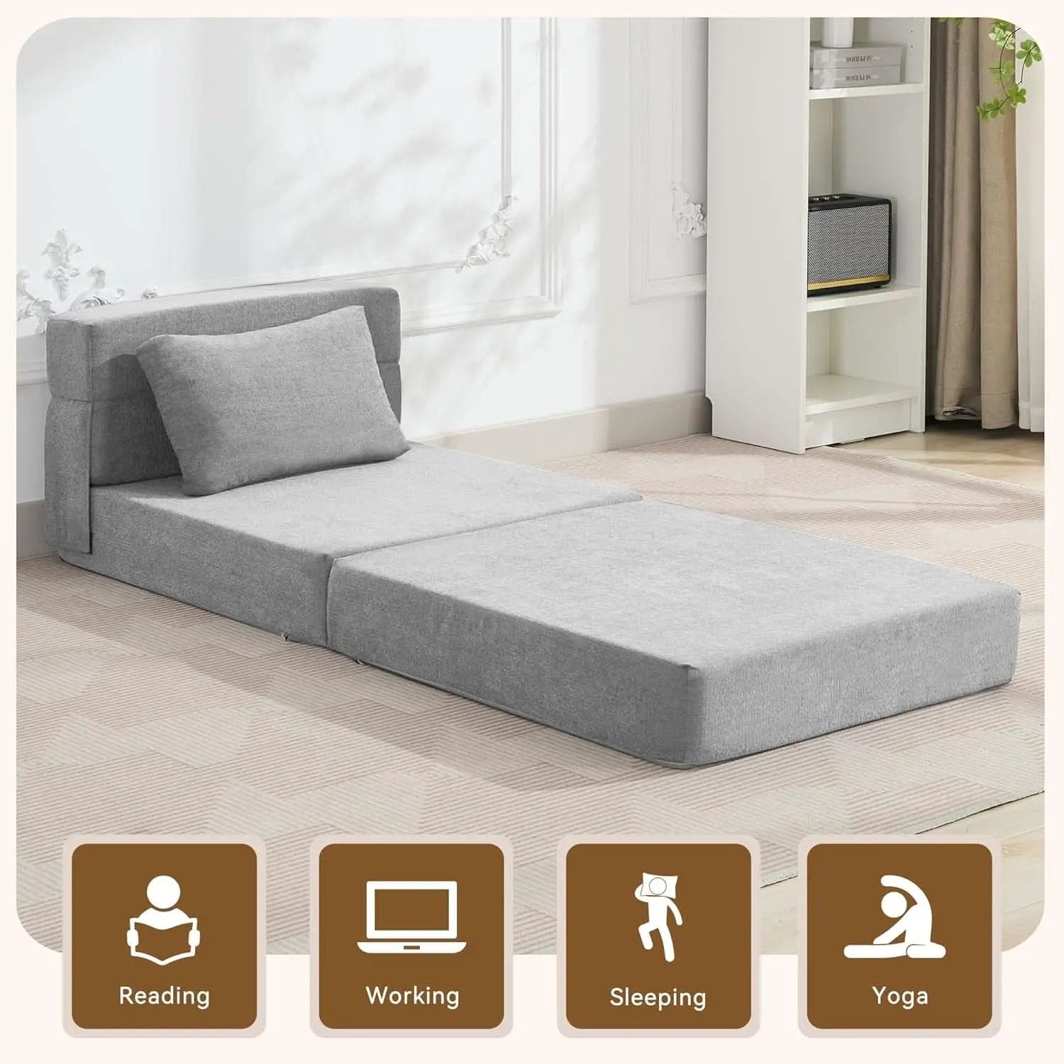 Folding Sofa Bed Convertible Couch with Memory Foam from PriceLows™