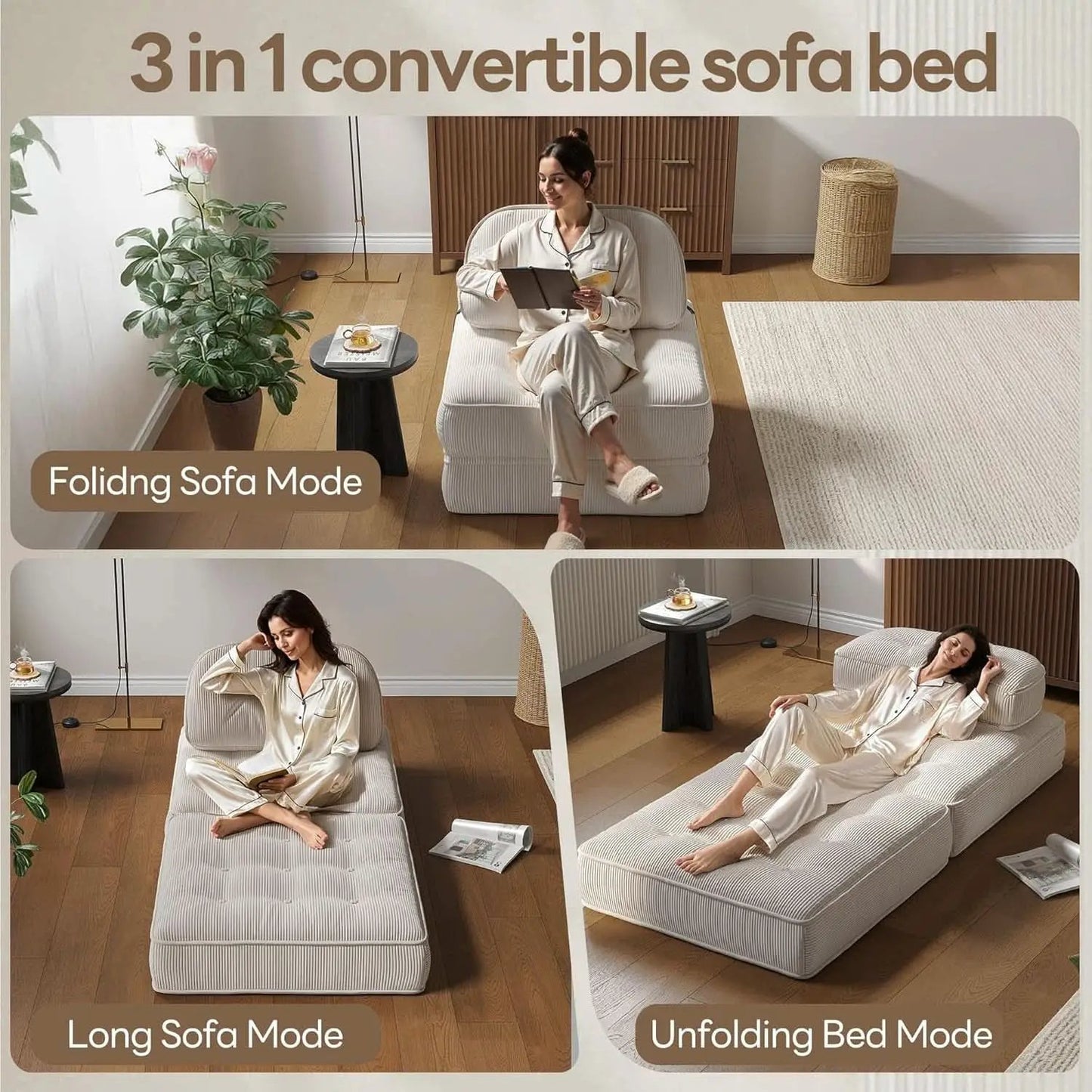 Folding Sofa Bed with Pillow for Comfy Lounge from PriceLows™