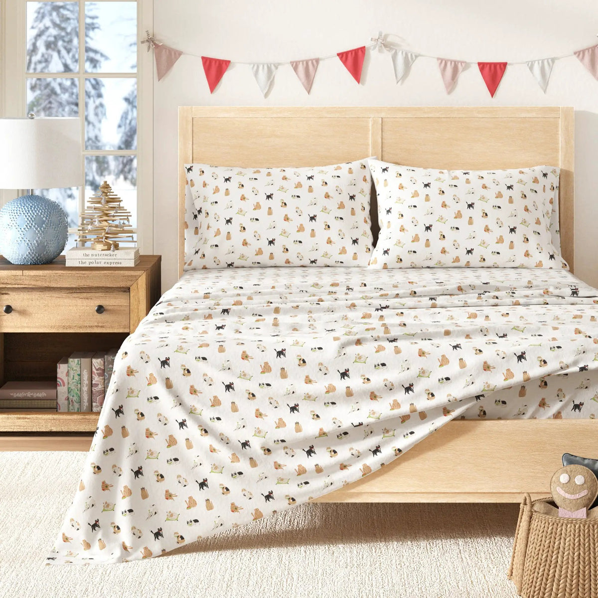 Turkish Cotton Christmas Flannel Sheet - Whittaker Collection