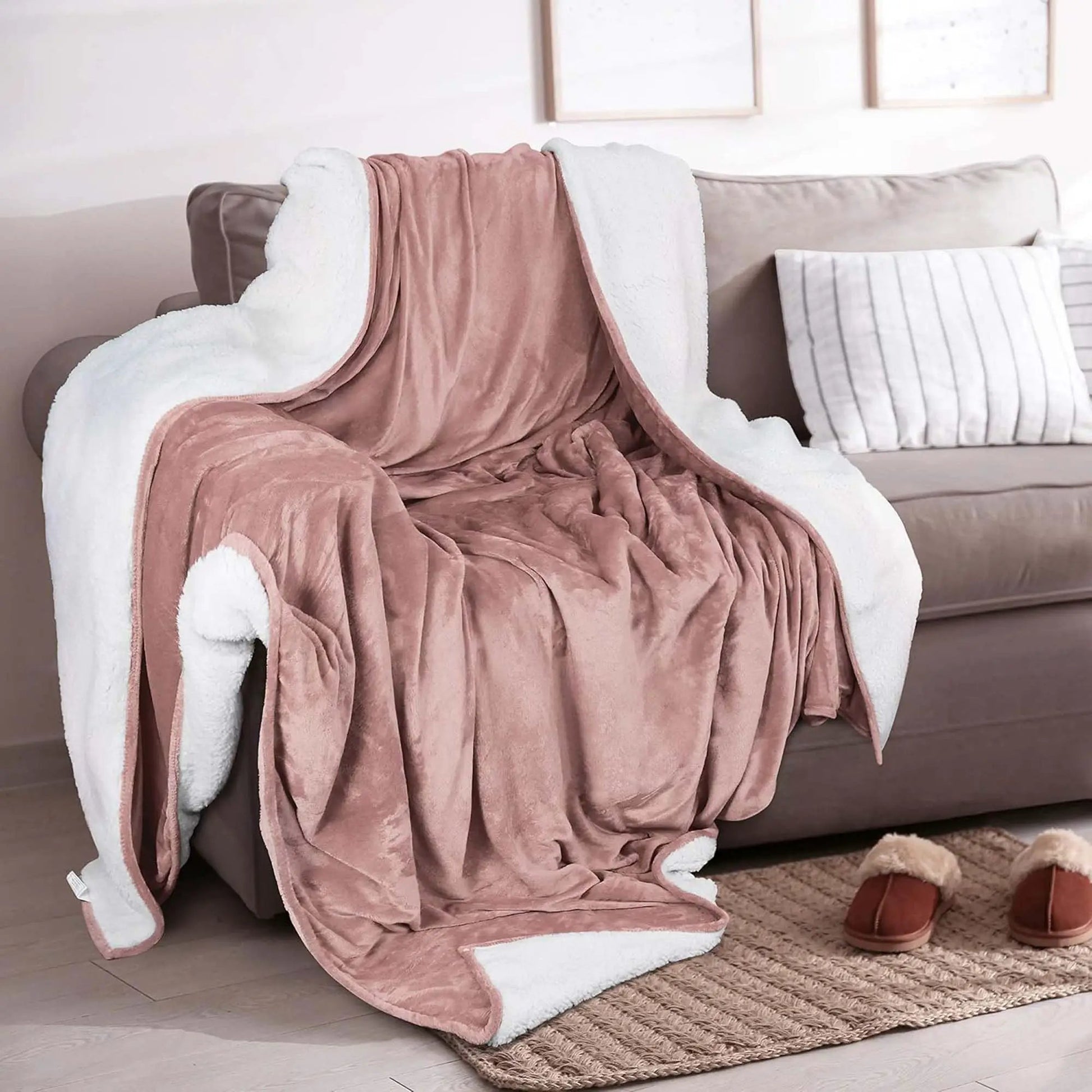 Velvet Plush Sherpa Bed Blanket - Sherpa Fleece Collection from PriceLows™