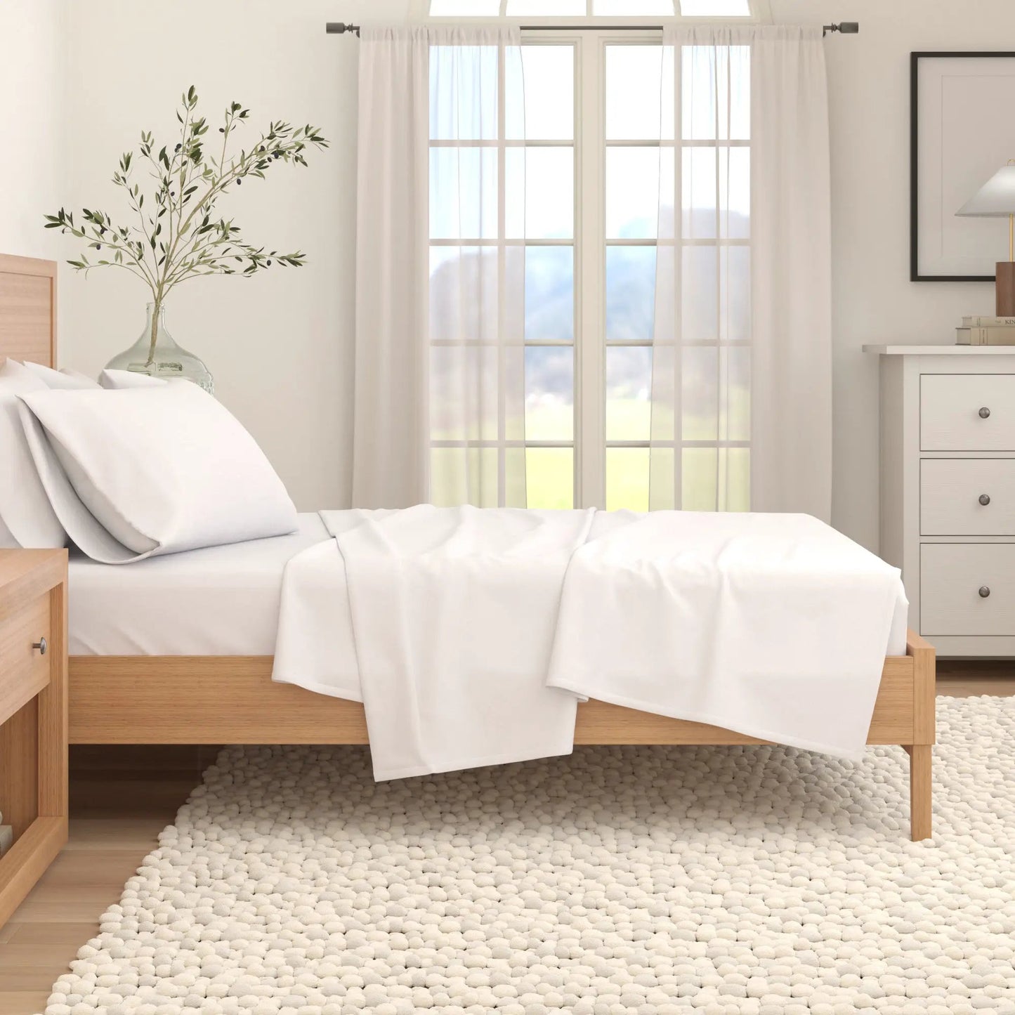 Cotton Solid Flannel Sheet - Nordic Collection from PriceLows™