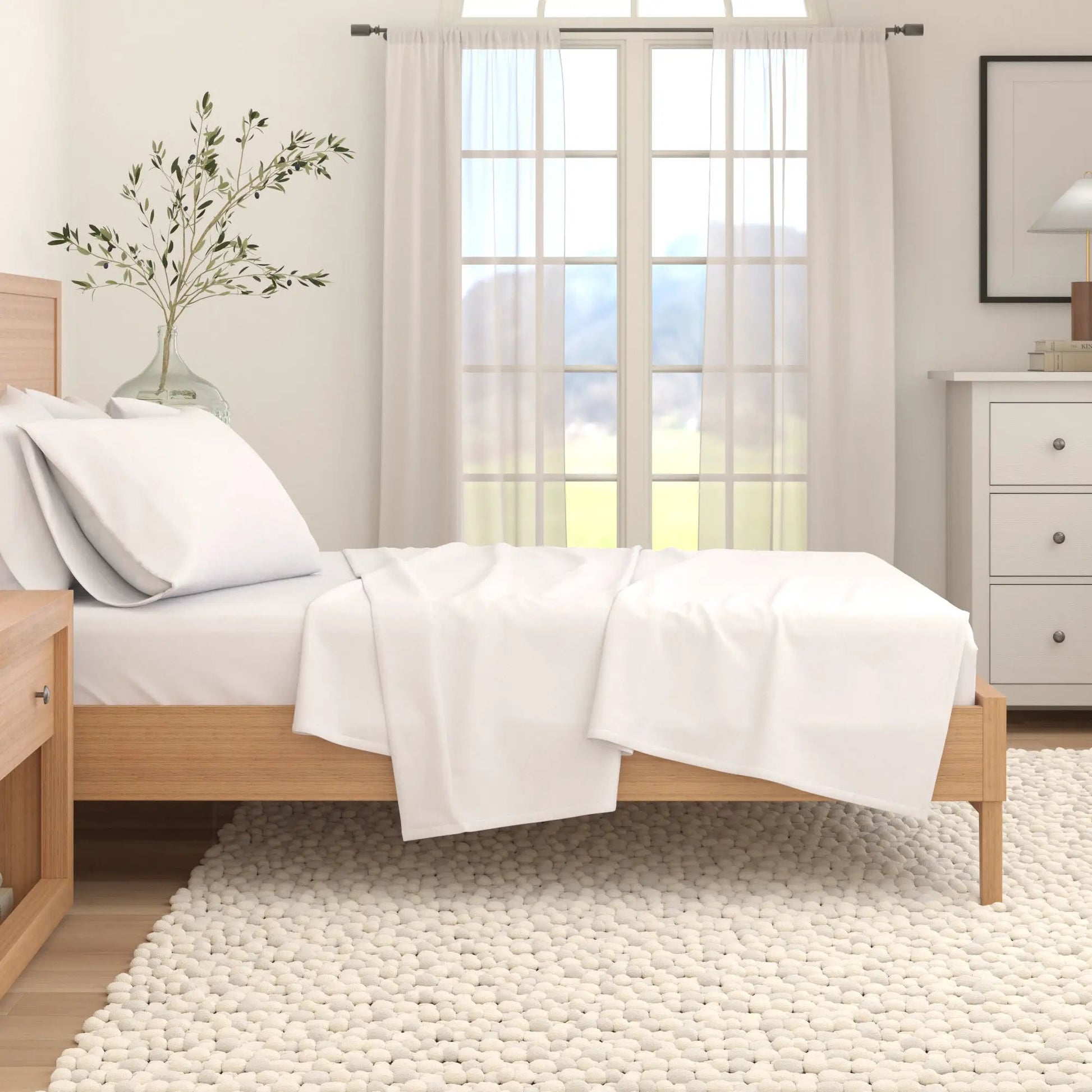 Cotton Solid Flannel Sheet - Nordic Collection from PriceLows™
