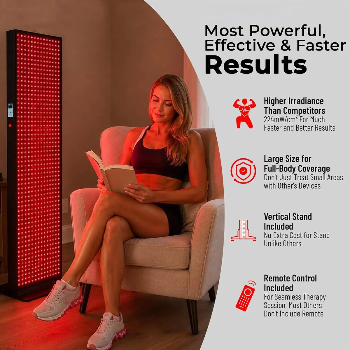 Full-Body Dual-Chip Clinical-Grade Red Light Therapy Panel | Home Use | Everyday Use | Home