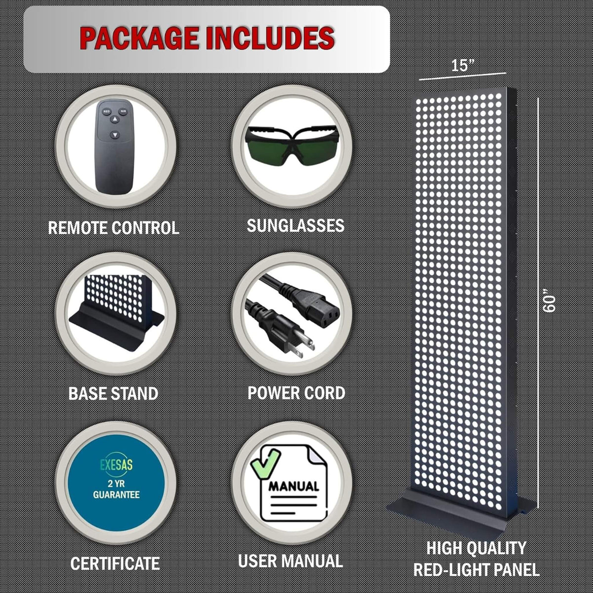 Full-Body Dual-Chip Clinical-Grade Red Light Therapy Panel | Home Use | Everyday Use | Home