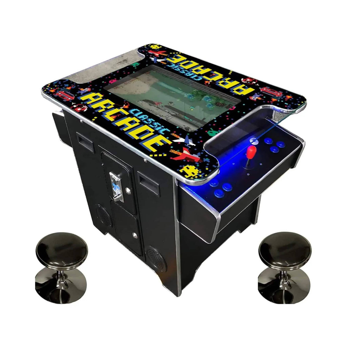 Full-Size Commercial-Grade 2-Player Retro Arcade Machine With 60 Games And Stools | Plug & Play Video Game | Home Use | Home