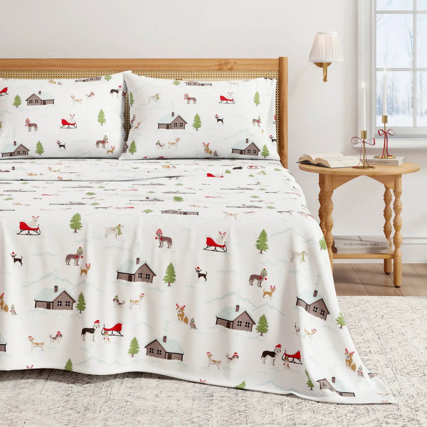 Turkish Cotton Christmas Flannel Sheet - Whittaker Collection from PriceLows™