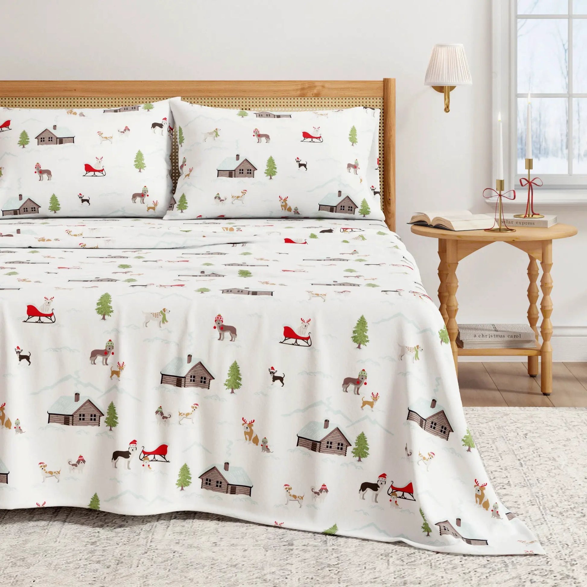 Turkish Cotton Christmas Flannel Sheet - Whittaker Collection from PriceLows™