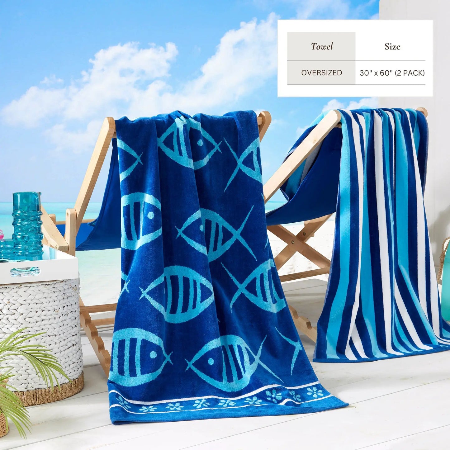 Cotton Velour Beach Towel - Maui Collection from PriceLows™