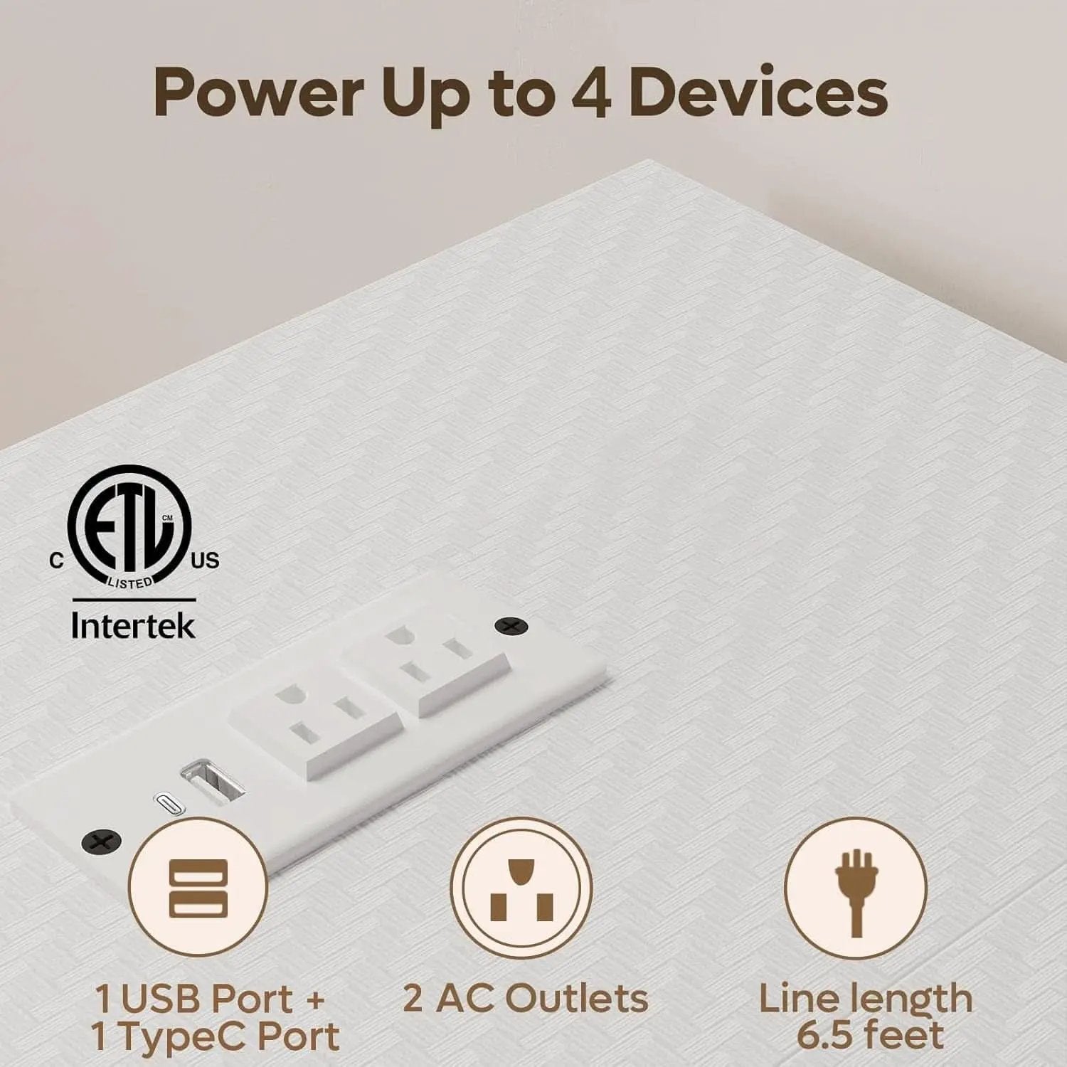42 Inch L Shaped Gaming Desk With Integrated Power Outlets from PriceLows™