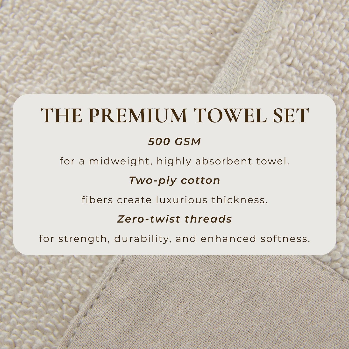 Cotton Linen-Like Border 6-Piece Towel Set - Priya Collection from PriceLows™
