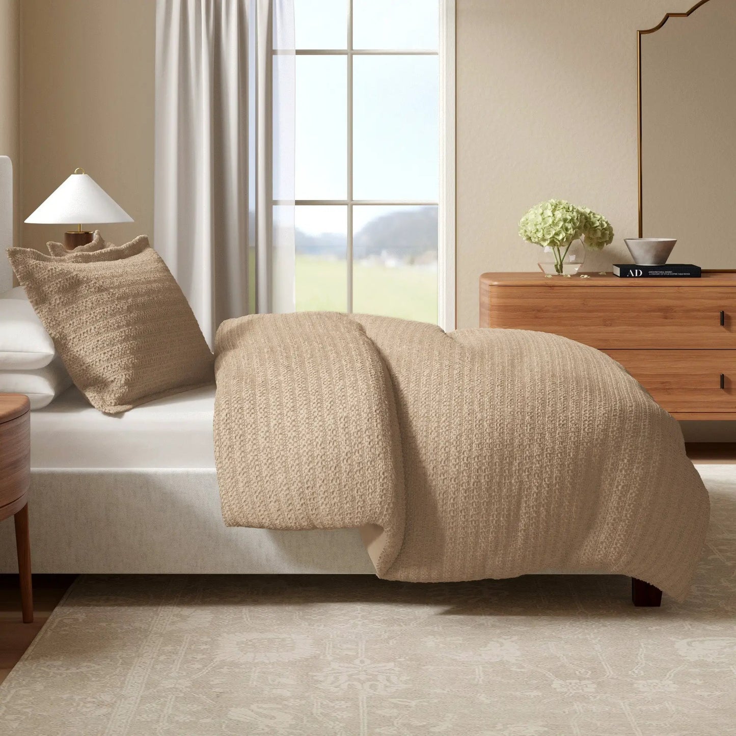 100% Cotton Honeycomb Waffle Duvet Set - Mattea Collection from PriceLows™
